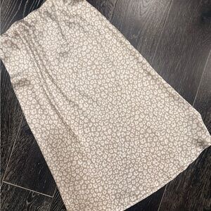 Mud Pie Cream and Tan Leopard Midi Skirt